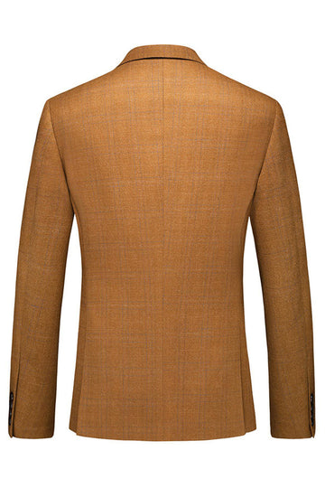 Caramelo Peaked Lapela 3 Peças Fatos de Baile de Formatura Masculino